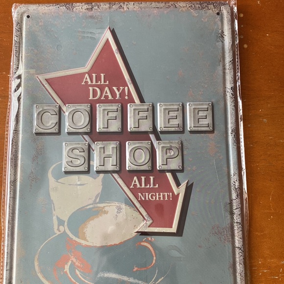 All Day! All Night! Coffee shop tin wall art - Picture 2 of 5